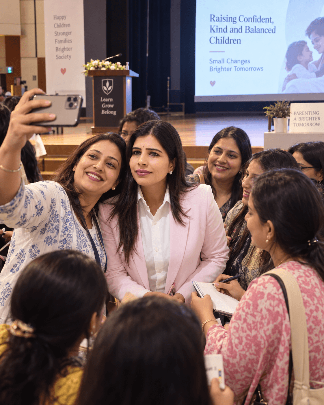 Parents meeting Dr. Payal Bisani after a Magic Within Parenting session