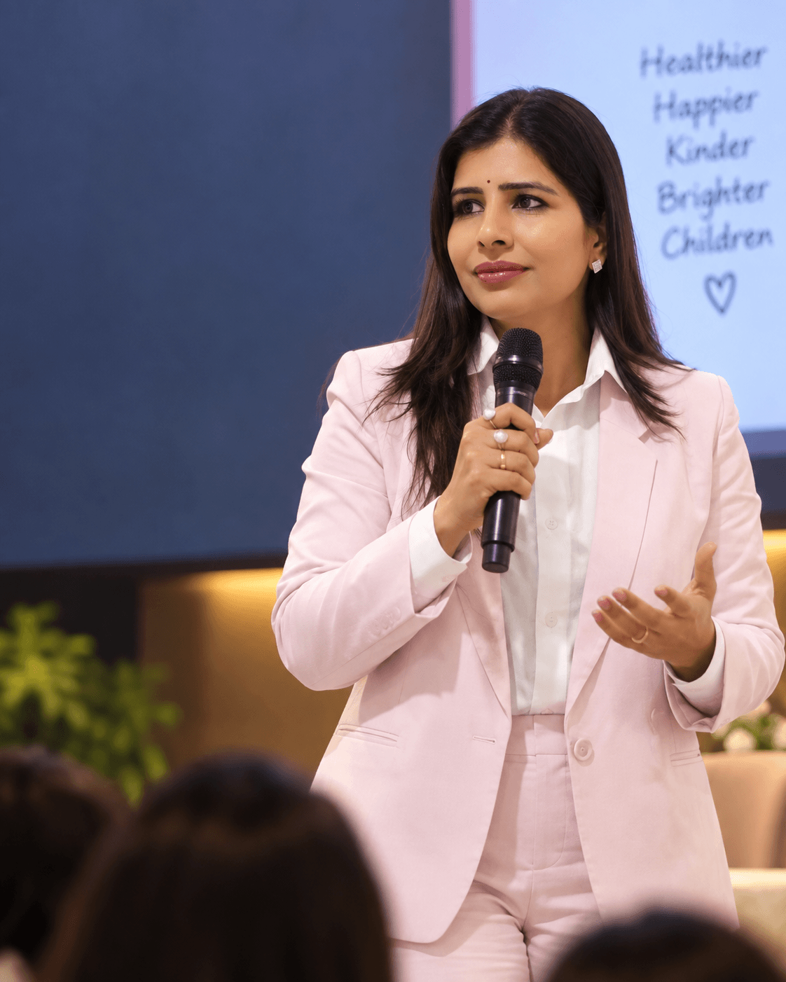 Dr. Payal Bisani speaking at a parenting workshop